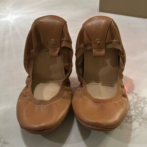 Yosi Samra leather foldable ballet flats NEW 8 “cognac”
